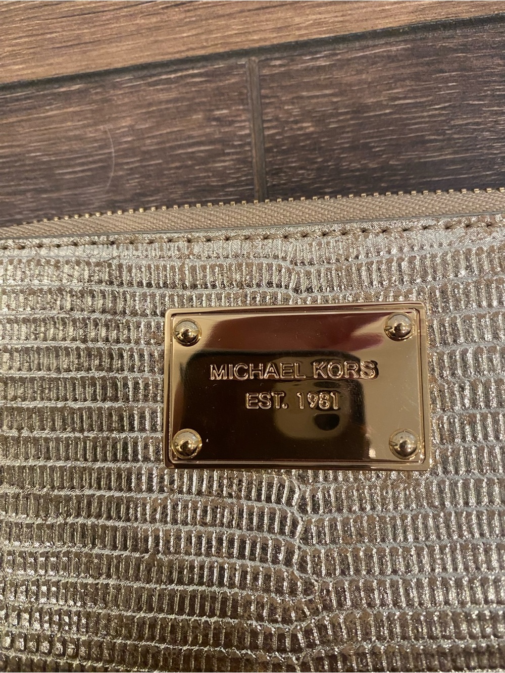 Michael Kors Metallic Gold Wristlet Wallet - Picture 3 of 5